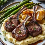 Succulent Lamb Chops with Lobster Mashed Potatoes and Roasted Asparagus