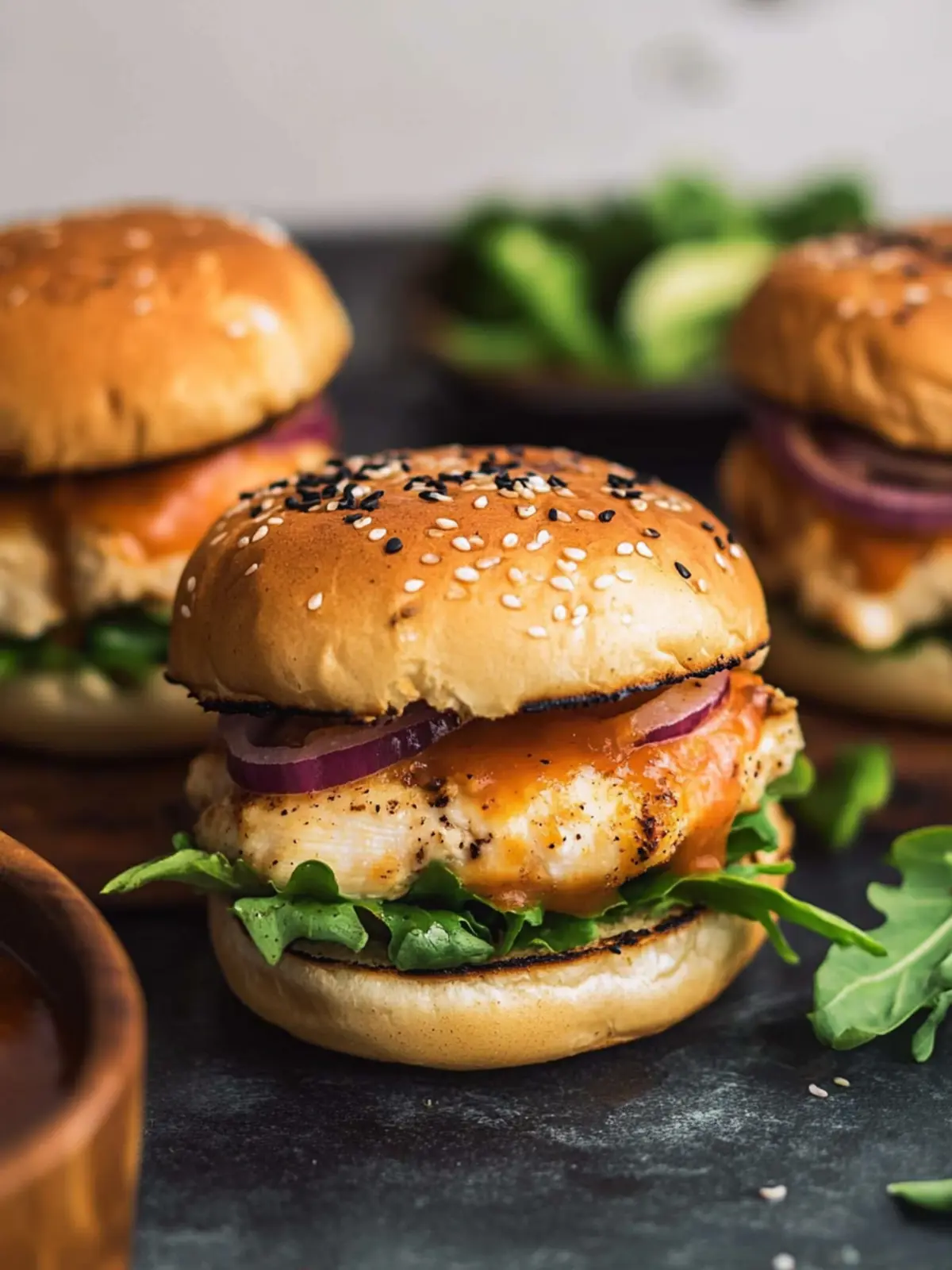 Chicken Burgers with Bang-Bang Sauce