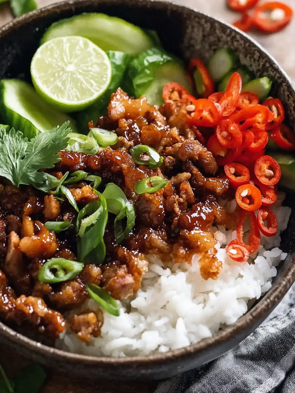 Vietnamese Caramelised Pork Bowls