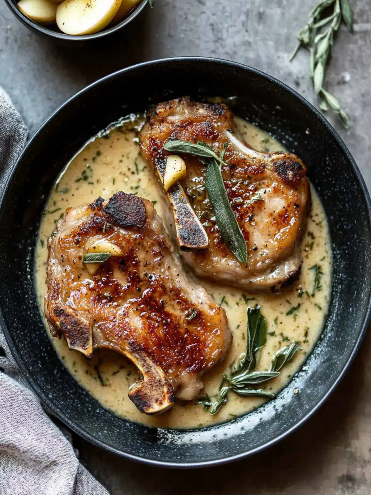 Juicy Pork Chops with Apple Cider Cream Sauce