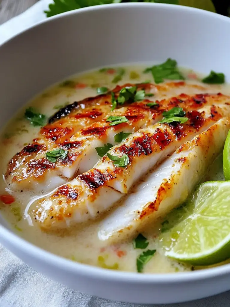 Garlic Grilled Tilapia Fillet in Lime Coconut Milk Sauce