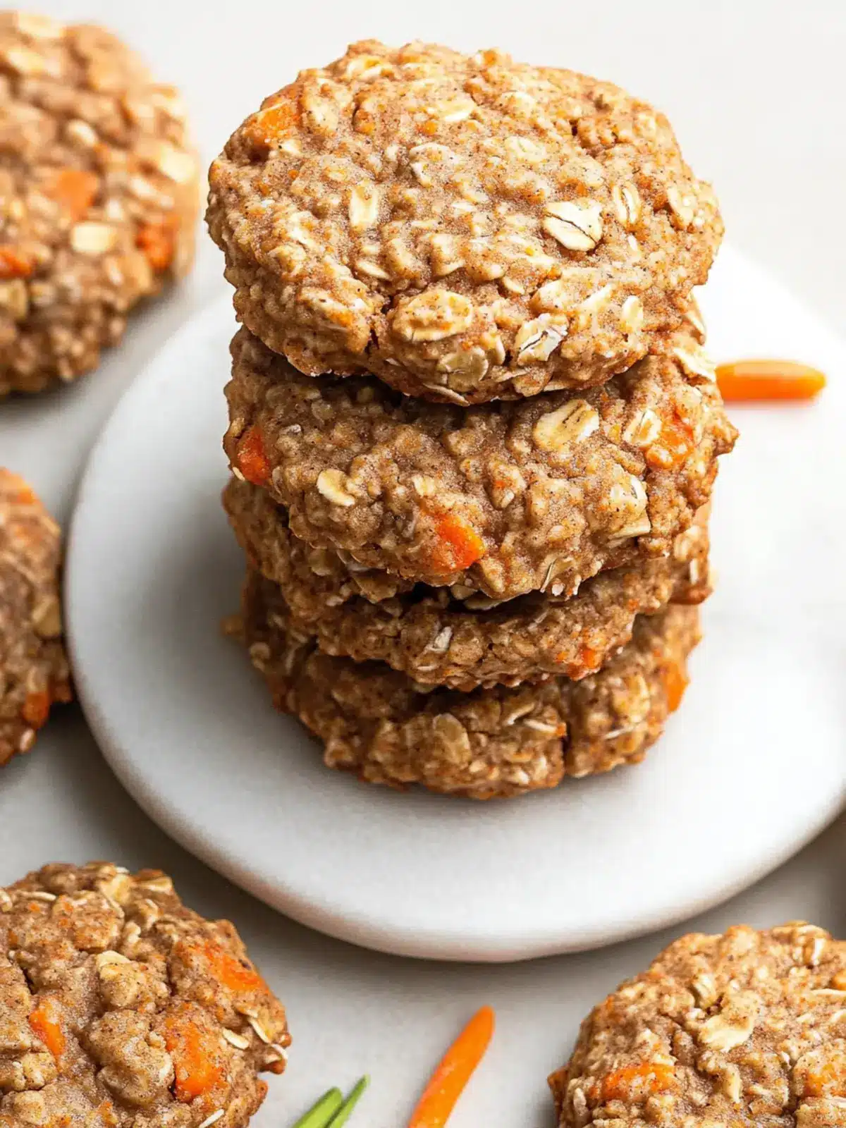 Healthy Carrot Cake Oatmeal Breakfast Cookies