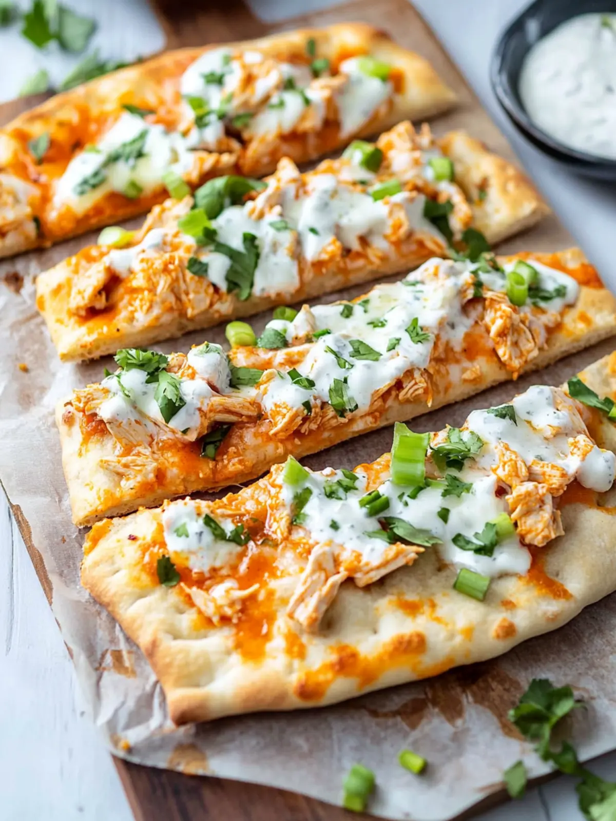 Buffalo Chicken Flatbread: Quick Spice for Game Day Bliss 3 Buffalo Chicken Flatbread
