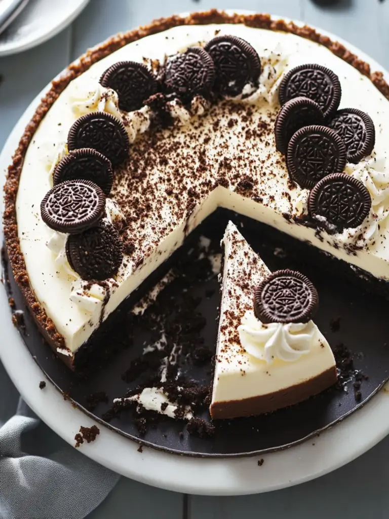 Oreo Cheesecake with Chocolate Ganache & Whipped Cream