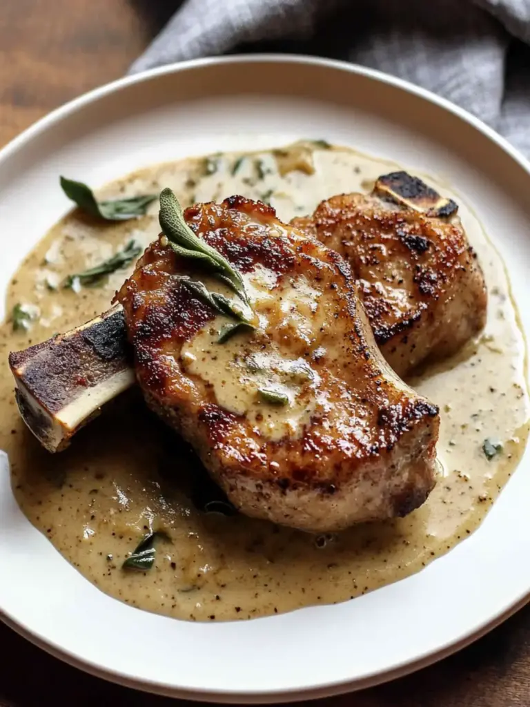 Juicy Pork Chops with Apple Cider Cream Sauce