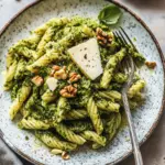 Herby Kale Pesto Pasta with Buttery Walnuts.