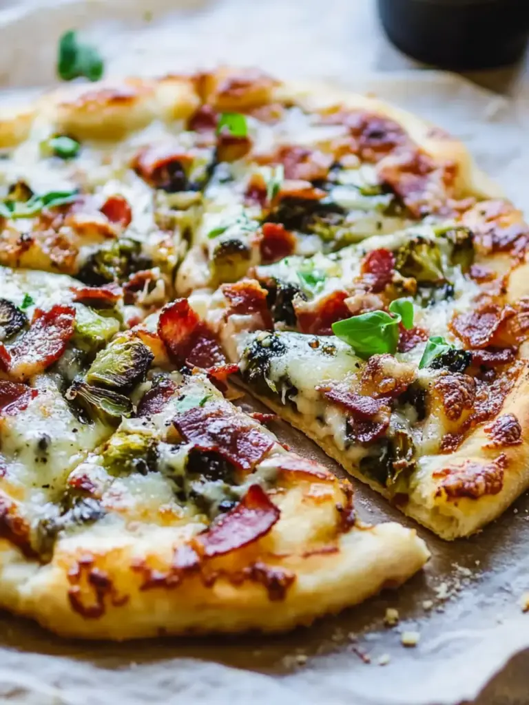 Easy Skillet Pizza with Brussels and Bacon