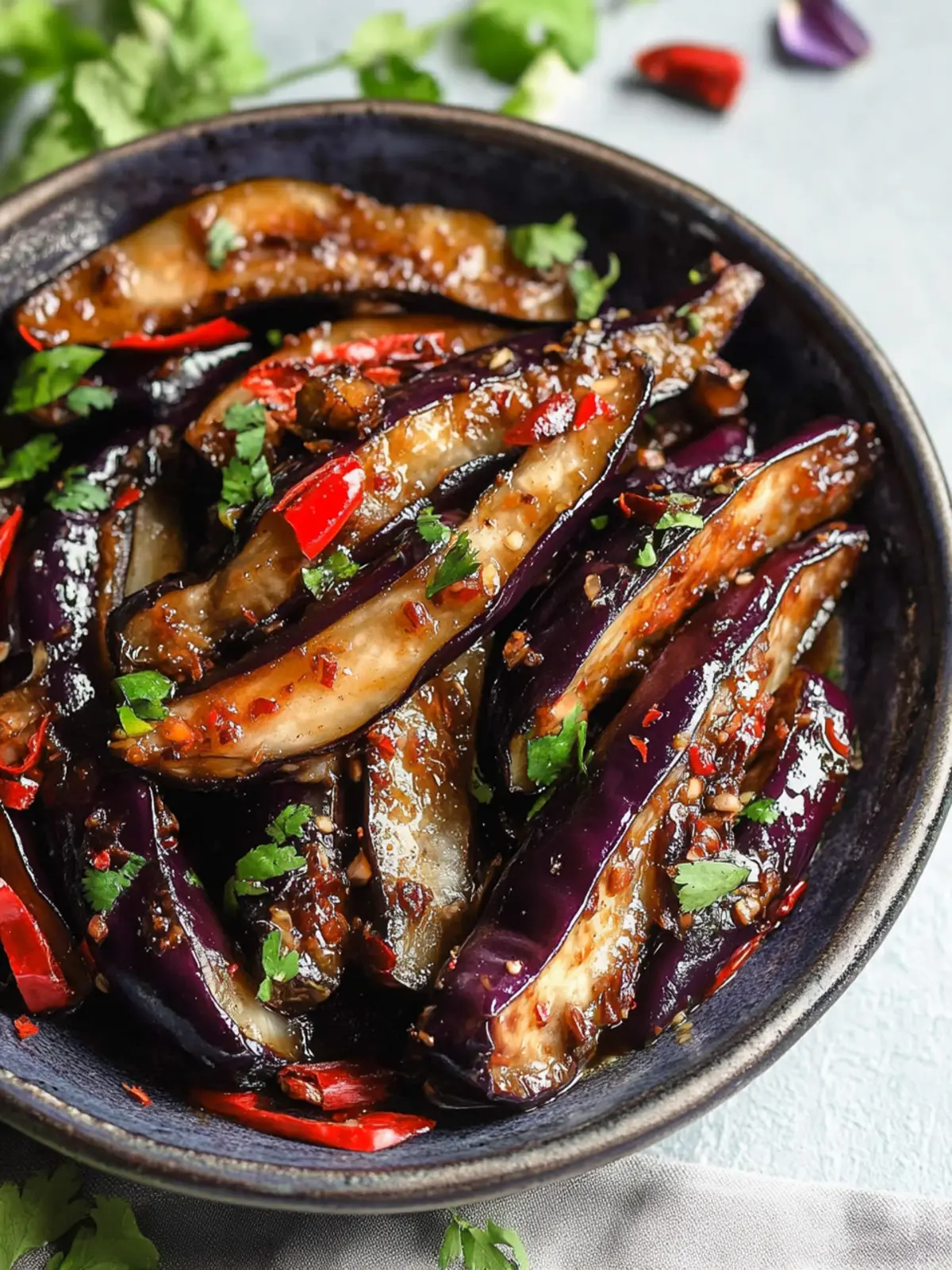 Chinese Spicy Garlic Eggplant