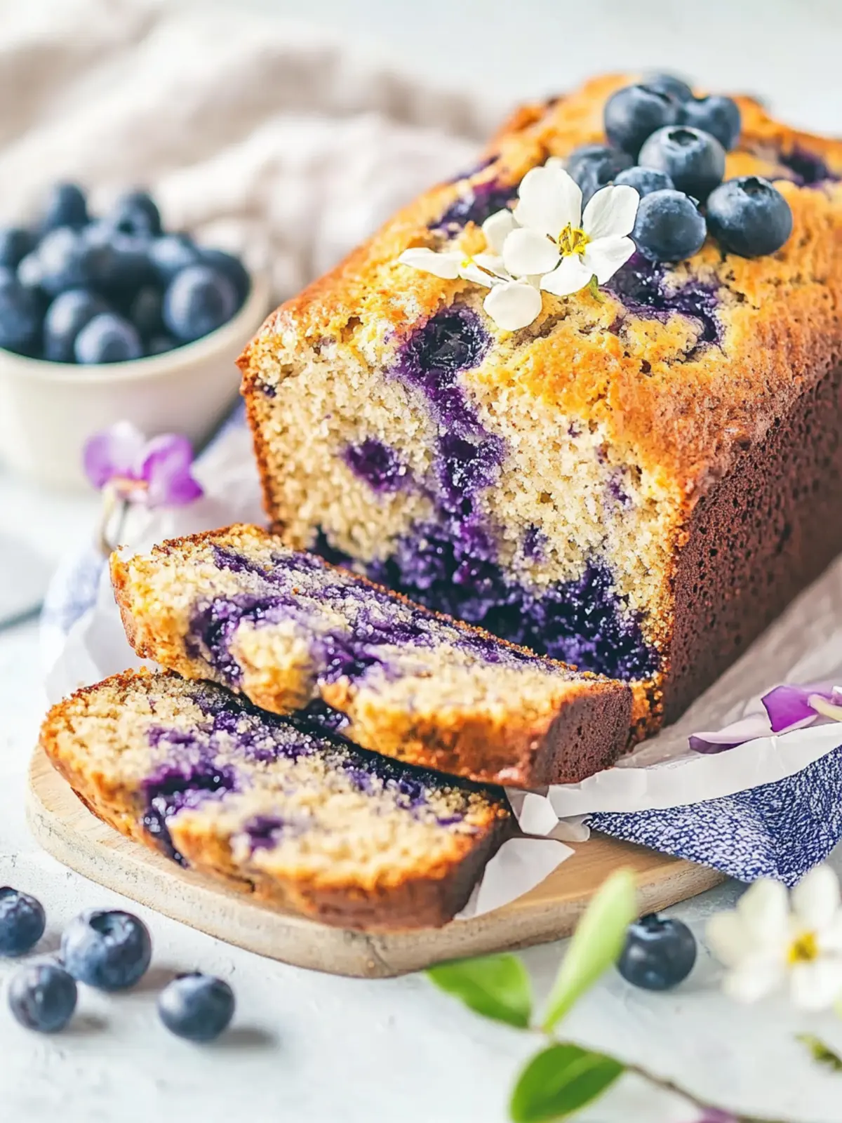 Almond Flour Blueberry Bread