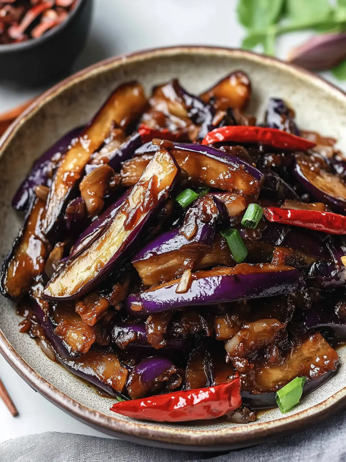 Chinese Spicy Garlic Eggplant